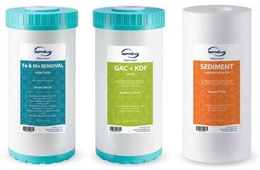 iSpring F3WGB31BMKS Whole House Water Filter Pack, Reduces Iron, Manganese, Hydrogen Sulfide, Lead, Chlorine, Sediments