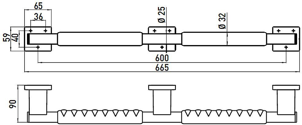 Emco system 2 Haltegriff 66,5 cm
