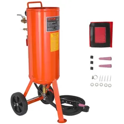 VEVOR Mobiles Sandstrahlgerät 37 L Sandstrahlanlage 2,3 m Arbeitsschlauch Sandstrahler 60–110 PSI Arbeitsdruck ideal zum Entfernen von Rost, Farbe, Flecken und das Polieren großer Flächen