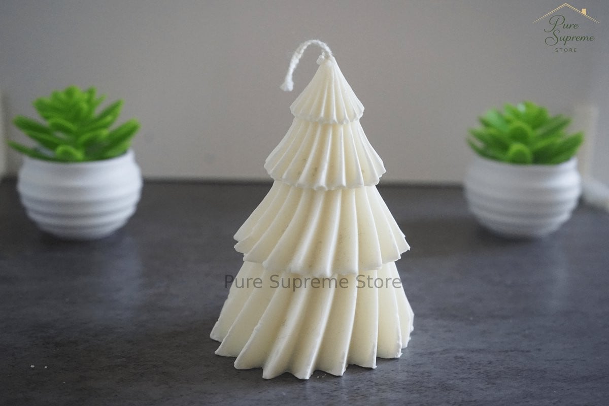 Handgemaakte kerstboom decoratiekaars