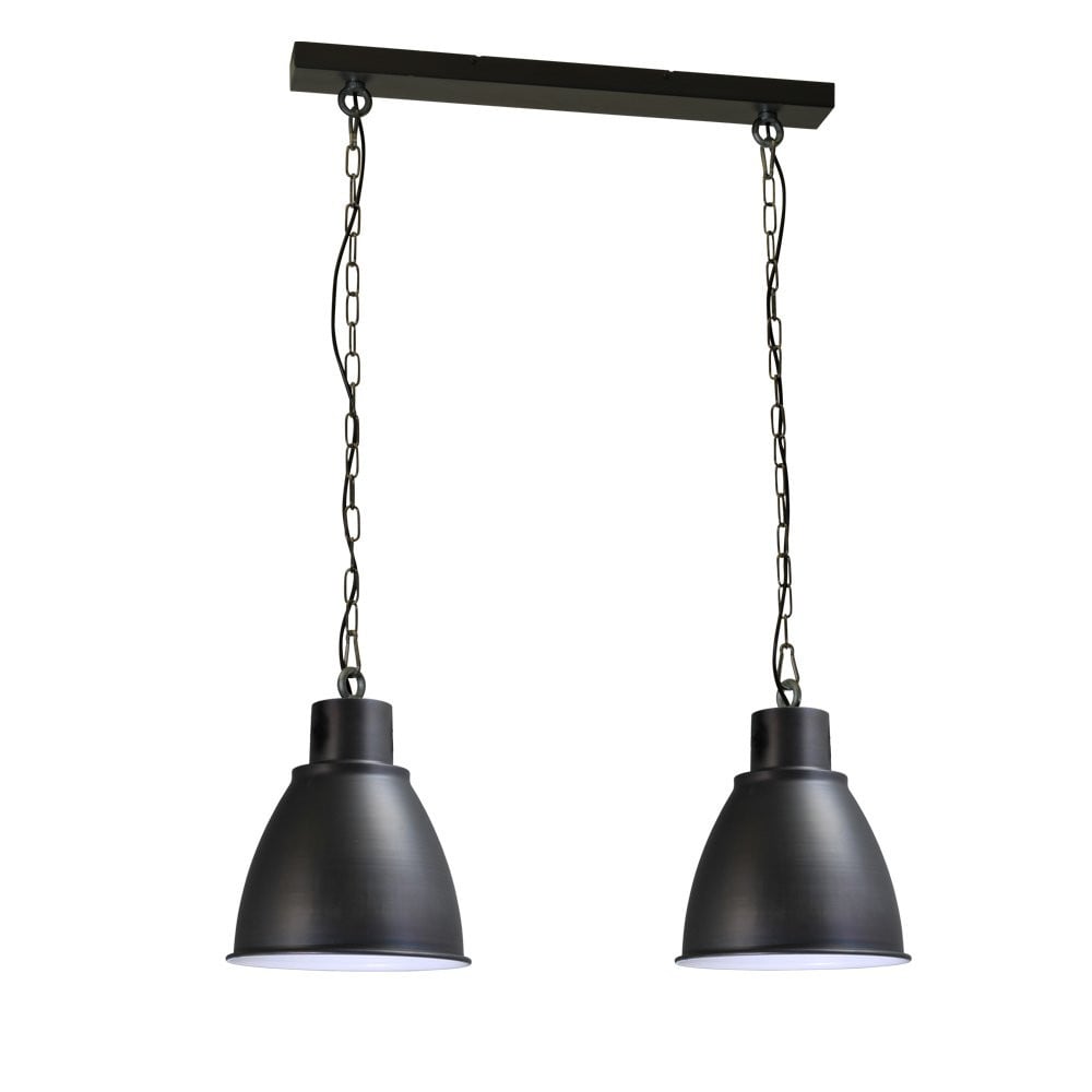 Masterlight Industria Retro Industrie Eetkamerlamp - 2-lichts - Zwart - Metaal