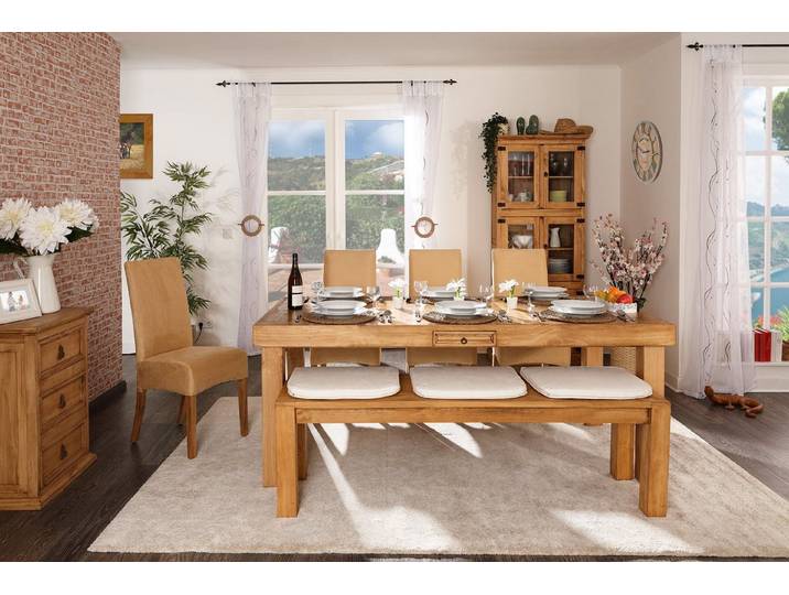 1a Direktimport Esstisch Mexico Möbel XL Esstisch bis 280x100cm - Pinie Massivholz - Landhausst