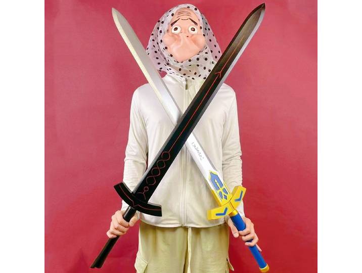 Sabre Katana de 110 cm Fate/stay night Anime Excalibur, accessoire de cosplay, taille réelle, katana japonais, couteau de samouraï, ninja, jouet, cadeau