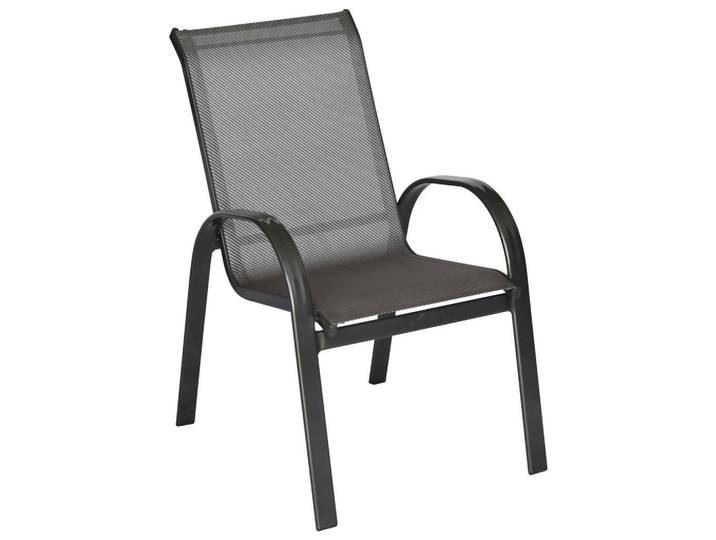 Gardenson Stapelsessel, Graphitfarben, Grau, Metall, 56x97x76 cm, stapelbar, Gartenmöbel, Balkonmöbel, Balkonstühle