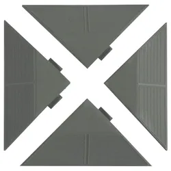 ArtPlast - Set aus 4 Eckkanten für Terrassenfliesen 20x27x4,8 cm in Farbe Grau - COMBI-Kollektion