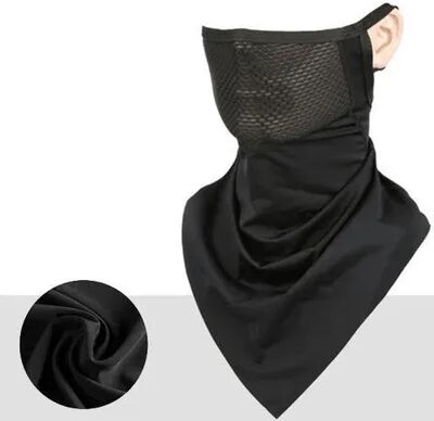 Quick Pick Pro Cooling Cycling Face Mask With UV Protection Ice Silk Breathable Neck Gaiter For Outdoor Sports black