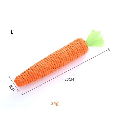 Crunchy Carrot Interactive Cat Teething Toy With Sound & Scratch Fun l