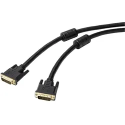 Renkforce DVI ANSCHLUSSKABEL 20 M 93952 vergoldete Steckkontakte (20 m), Videokabel, Schwarz