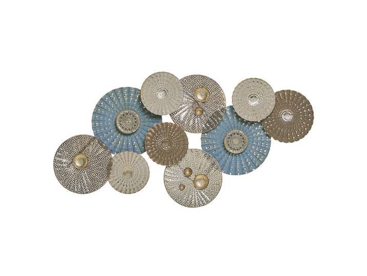 WANDDEKORATION Metall blau/beige Hassium