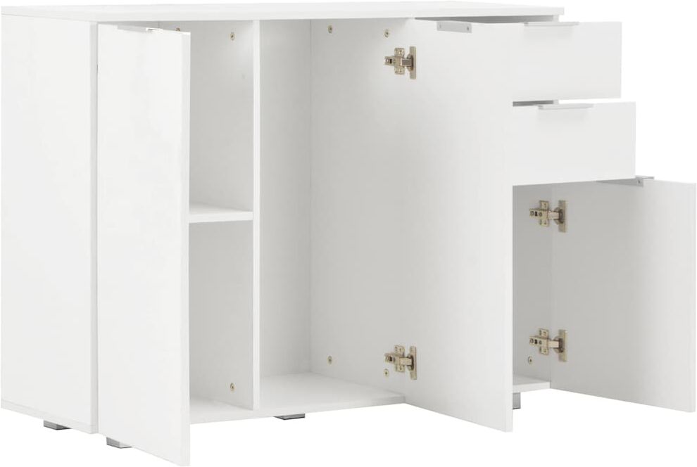 vidaXL Buffet Blanc brillant 107x35x80,5 cm
