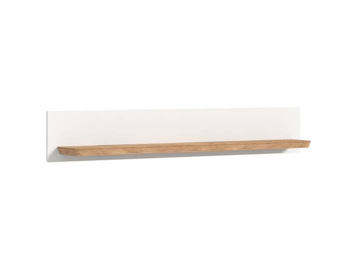Xonox Wandboard Aarhus weiß Nox Oak Nachbildung, Weiß, 150x25x22 cm, Wohnzimmer, Regale, Wandregale