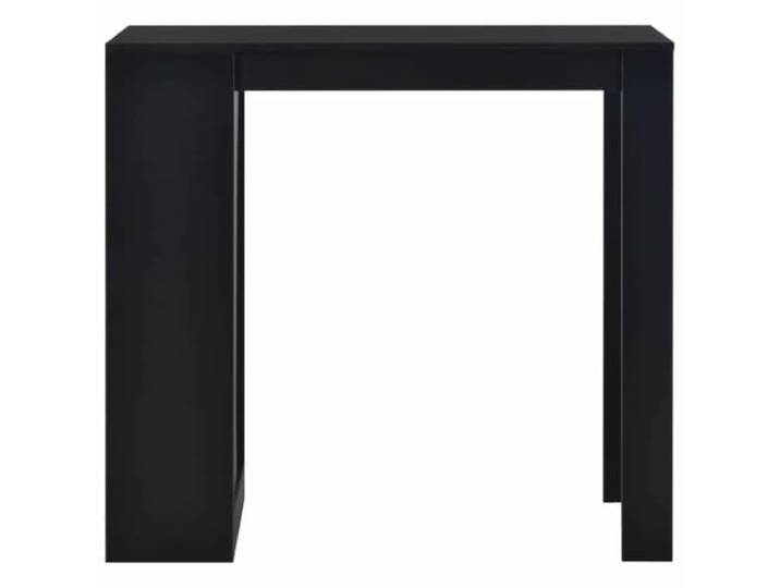 GPUTYGHN Bartisch mit Regal Schwarz 110 x 50 x 103 cm 3-stufiges Lagerregal, Holzwerkstoff, 2 starke Beine, Seitenständer, kleine Wohnungen