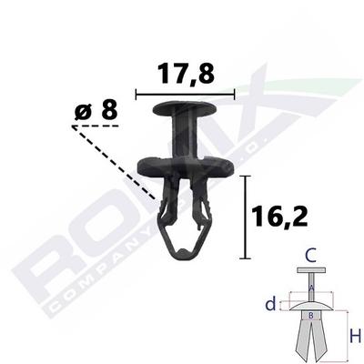 ROMIX Clip, Zier-/Schutzleiste TESLA C70861 112803400B