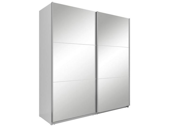 Boxxx Schwebetürenschrank, Weiß, Glas, 2 Fächer, 200x216x64 cm, Schlafzimmer, Kleiderschränke, Kleiderschränke mit Spiegel