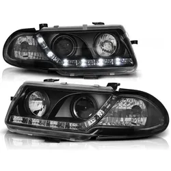 Scheinwerfer LED Tagfahrlicht Optik passend für Opel Astra F Bj. 91-94 Schwarz