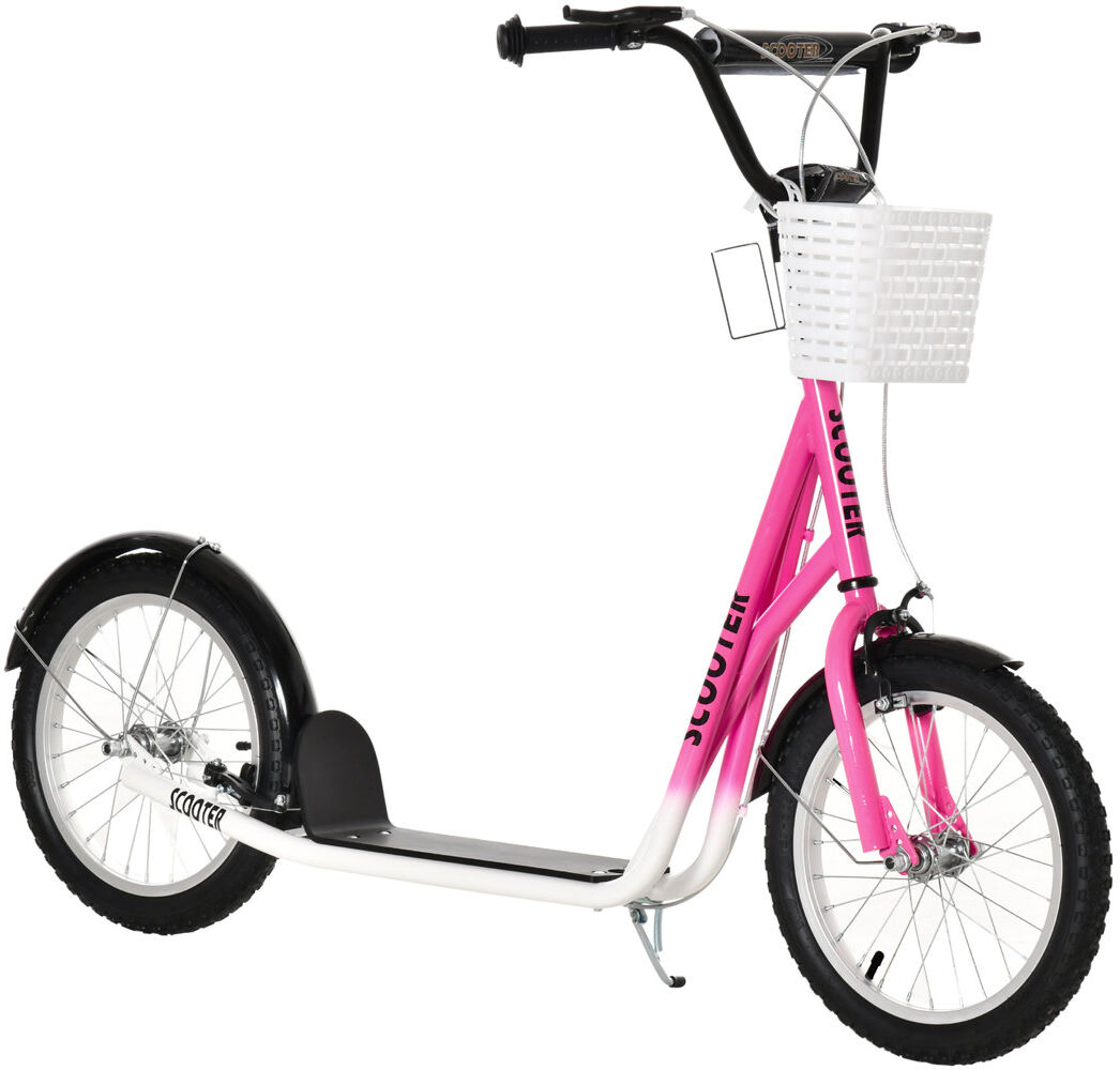 Lylah Isabelle & Max Kids Kick Scooter Teen Ride On Adjustable Children Scooter with Brakes White/Pink