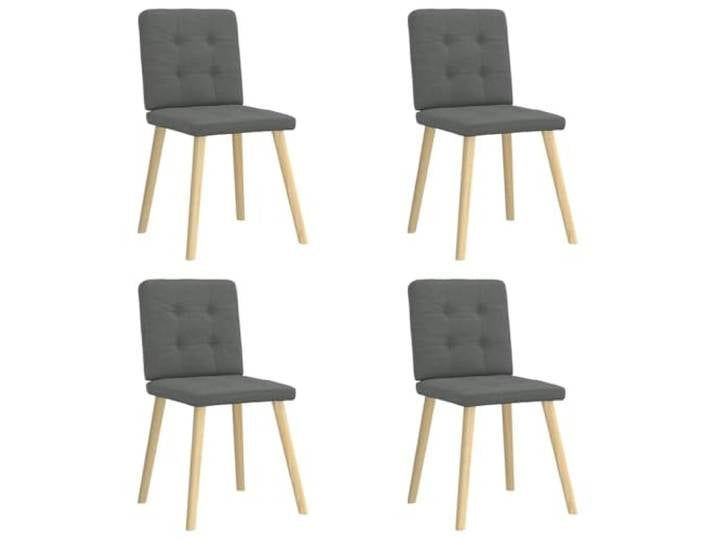 NLQMSU Esszimmerstühle, dunkelgrau, aus Polyestergewebe, 4 Stück Rahmen aus Metall und Holz, dicke Schaumstoffpolsterung, vielseitig einsetzbar im Wohnzimmer oder Schlafzimmer
