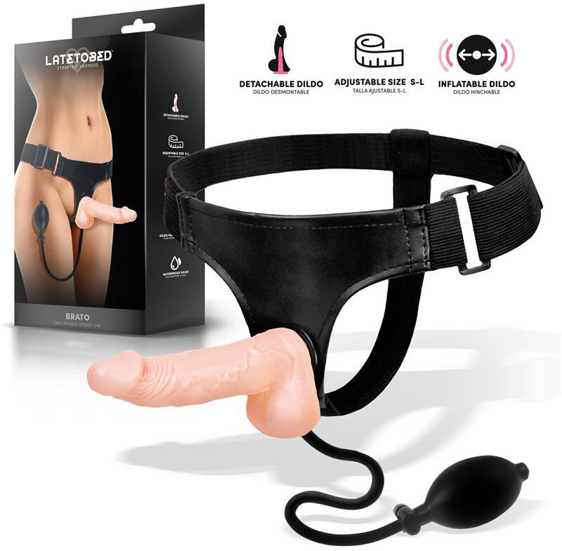 HARNESS COLLECTION LATETOBED Brato : Harnais avec Dildo Réaliste et Fonction d'Inflation