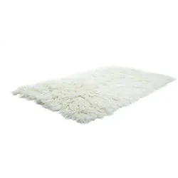 TEPGO Flokati-Teppich Super Luxus natur - 2600 g/m2 Ø 140 cm