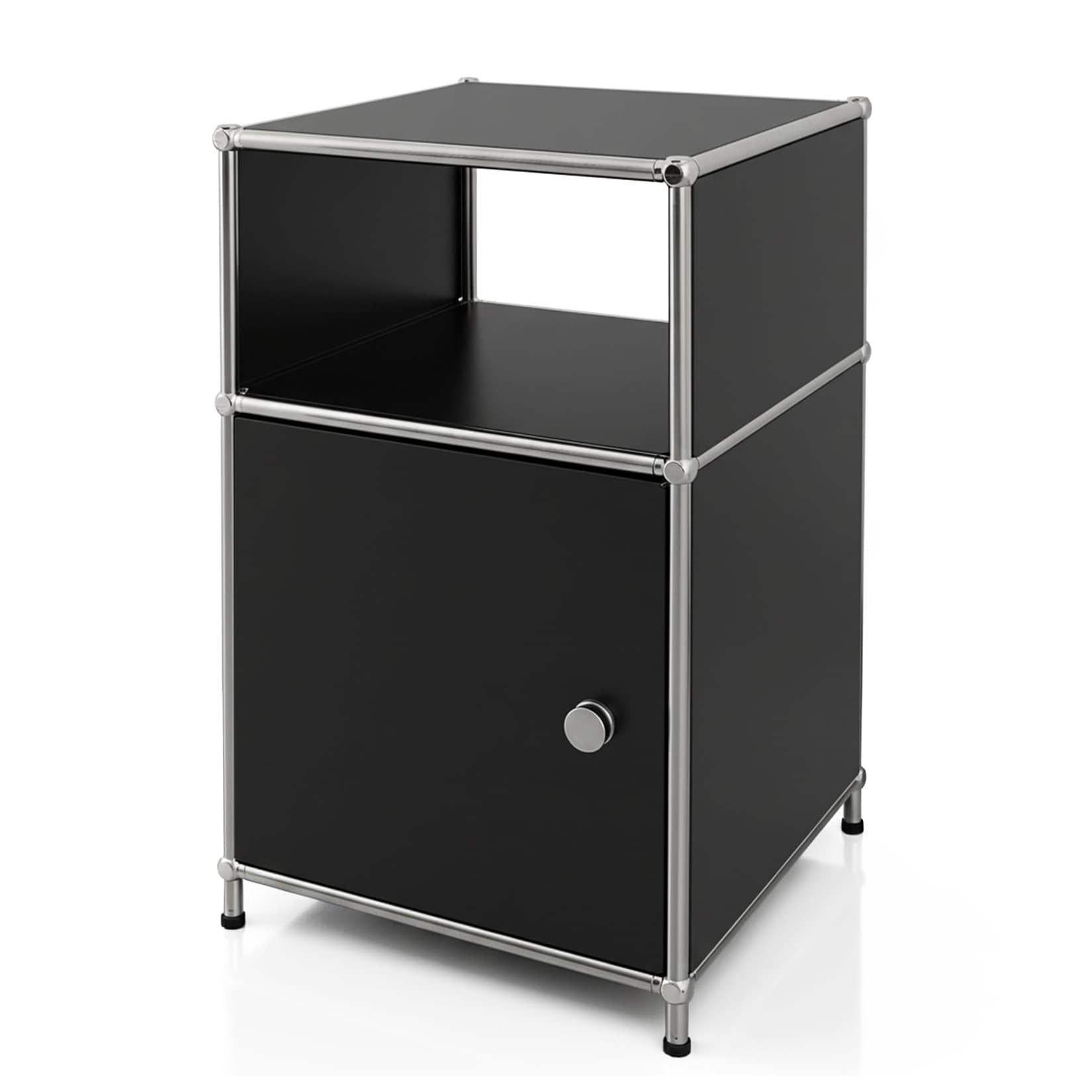 Floordirekt Metallregal Concept Epure MK-040 3-stöckiges Aufbewahrungsregal mit Tür & & Ablageflächen