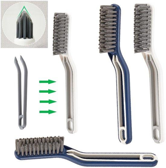 Benza Ibenzoa 2-delige voegenborstel met clip, blauw/wit, 28 cm