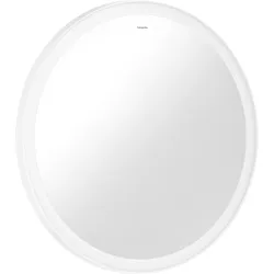 hansgrohe Xarita Lite S Spiegel, runde LED-Beleuchtung, 700x30x700mm, IR Sensor, Spiegelheizung, 54979700, Farbe: Mattweiß