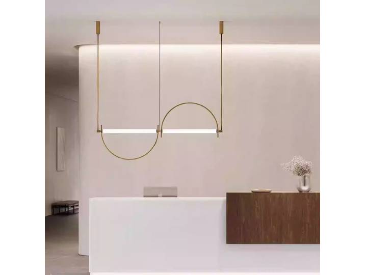 Minimaliste Long Bar Restaurant suspension nordique moderne minimaliste design Table à manger comptoir de Bar île luminaires