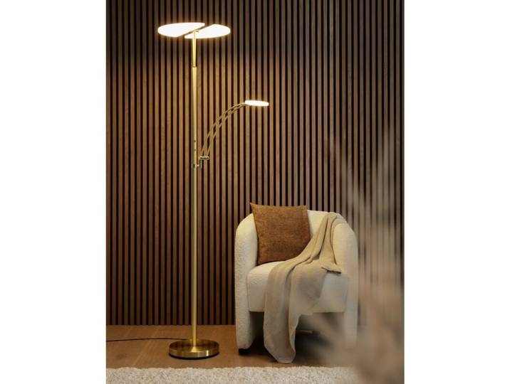 Globo Deckenfluter Tirana, aus Metall, Touchdimmer flexibler Les