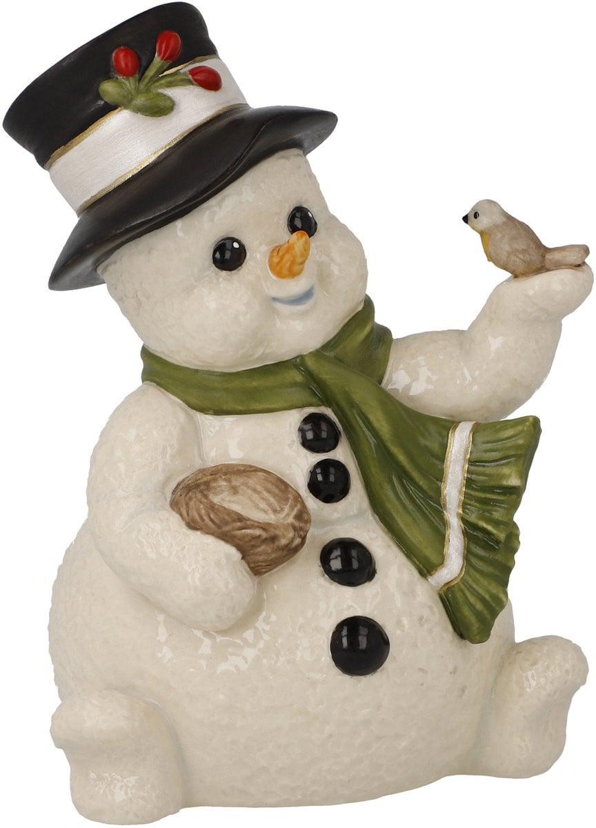 Goebel Kerst Decoratief beeld Sneeuwpop Aardewerk 11 cm