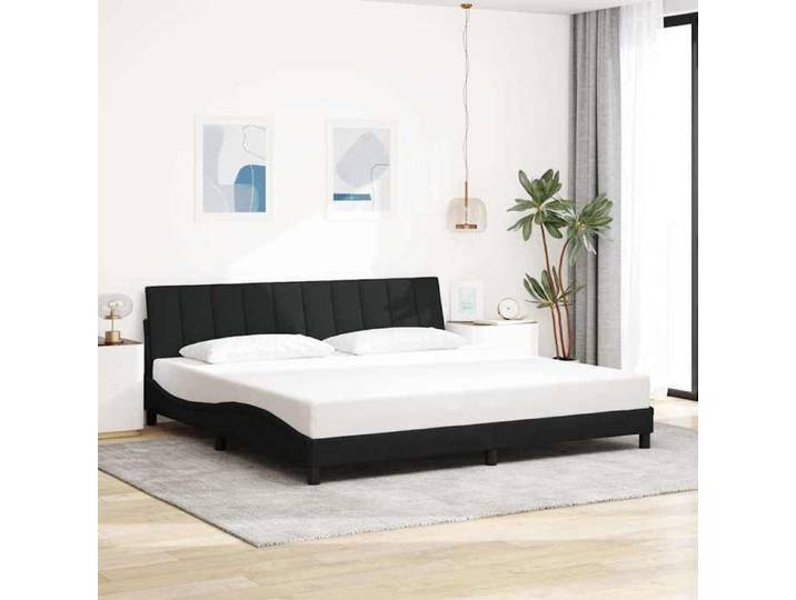 UU NEW*Lit Adulte Double - Cadre de lit - noir 200x200 cm tissu CHY5818025