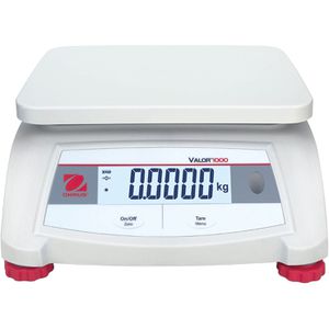 OHAUS Digitalwaage Valor 1000, V12P3, Teilung 0,5 g, Feinwaage, Netz- & Batteriebetrieb, LCD-Display, 3 kg