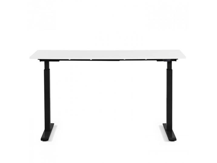 Bureau réglable assis-debout blanc et acier noir l120