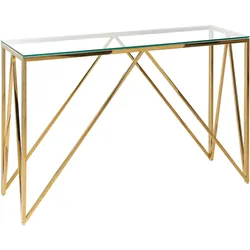 KONSOLENTISCH Glas transparent/gold Weso