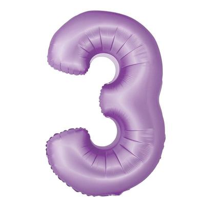 XL Folienballon lavendel Zahl 3