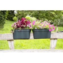 KHW KHW Geländerblumentopf Flowerclip XL, 2er Set, anthrazit