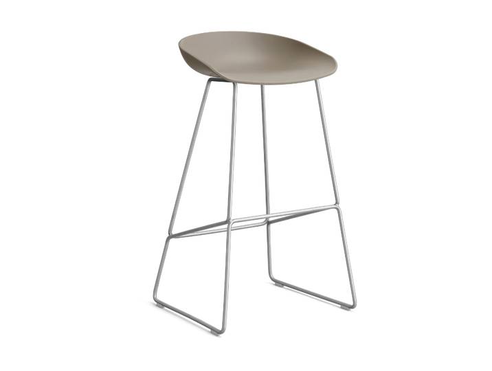 HAY About a Stool 38 High Barhocker 2.0 Khaki-Edelstahlgestell
