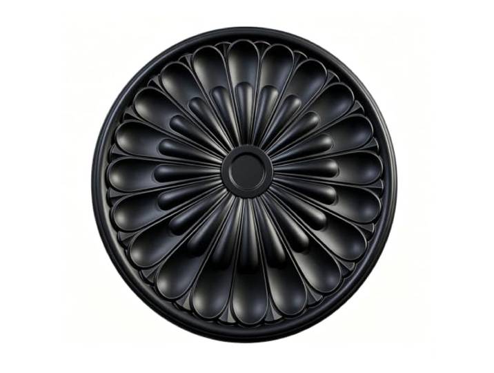 Stuckrosette Schwarzes Deckenmedaillon, Dekorative Decken Abdeckung für Die Deckenrosette aus Polyurethan (Blumenmotiv), Deckenrosette für Baldachine Bis 4 Zoll, Abdeckring für Deckenventilatoren