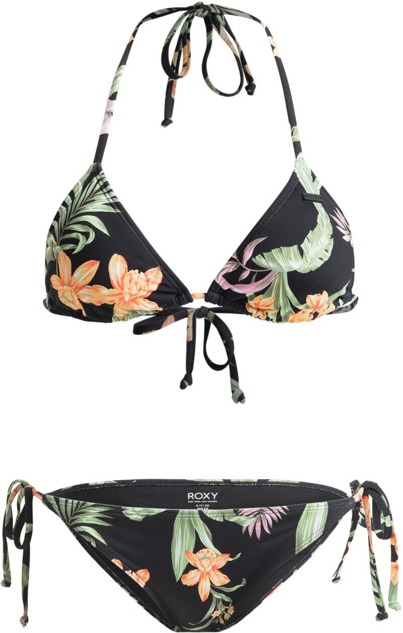 Triangel-Bikini ROXY "Pt Beach Classics", Damen, Gr. XS, schwarz, Recycling-Polyester, Bikini-Sets Triangel-Bikini schwarz XS