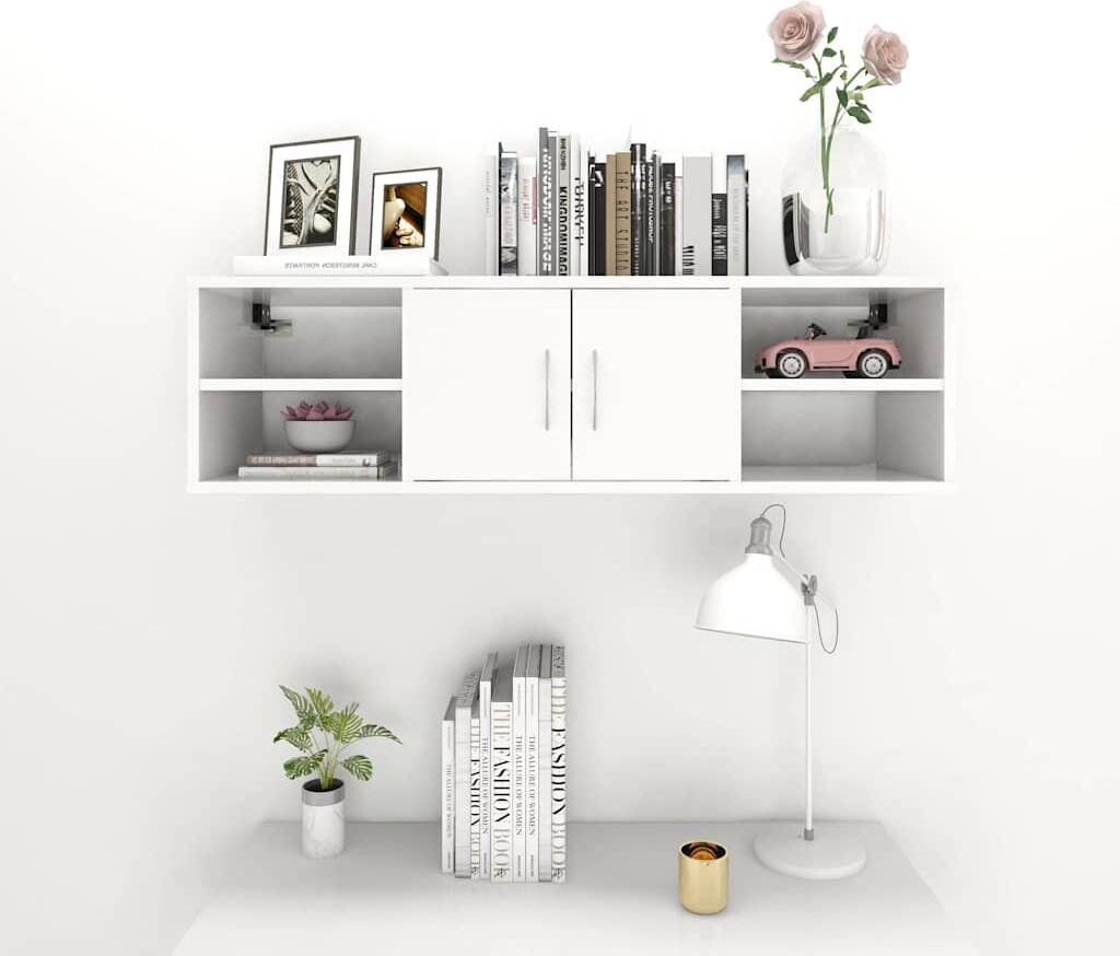 vidaXL Étagère murale Blanc 102x30x29 cm Bois d’ingénierie