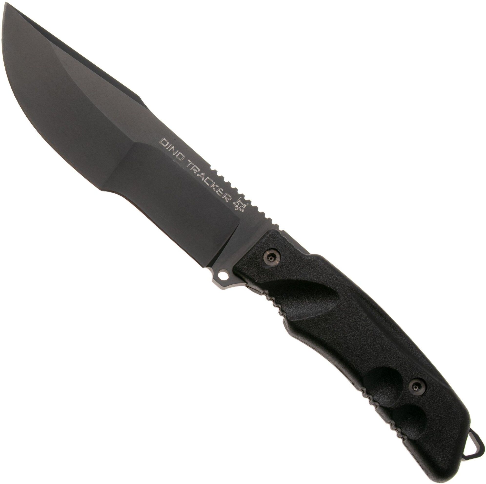 Fox FKMD Dino Tracker FX-9CM08-B, Black Idroglider Böhler N690Co, Black Forprene coltello fisso, design di Black Roc Knives