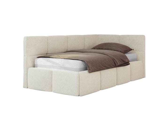 JUGENDBETT ARVO 90/200 - Creme Strukture - Pocket-Matratze - Rechts Seite