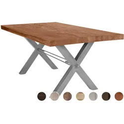 SIT Tops & Tables Esstisch Massivholz Edgy Natur geölt / 200x100 cm / Eisen antiksilber