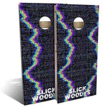 Skip's Garage Retro Glitch Outdoor Cornhole Board Set