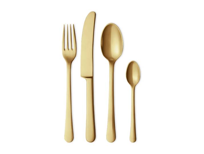Georg Jensen Coffret cadeau couverts Copenhagen 4 pièces Doré mat