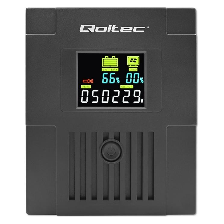 Qoltec Zasilacz awaryjny UPS | Monolith | 1500VA | 900W | LCD | USB (1500 VA, 900 W, Line-Interaktiv USV) (53770)