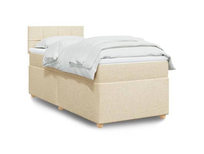 RJPLMFV Lattenrost mit Matratze, 100 x 200 cm, cremefarben Weiches Polyestergewebe, Taschenfedern, abnehmbarer Bezug, optimaler Komfort