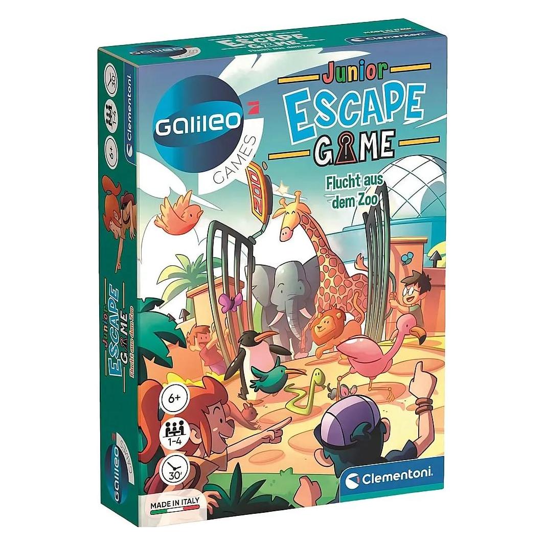 Clementoni Galileo Escape Game Junior Flucht aus dem Zoo (Deutsch, 1 - 4 Spieler) (59338)
