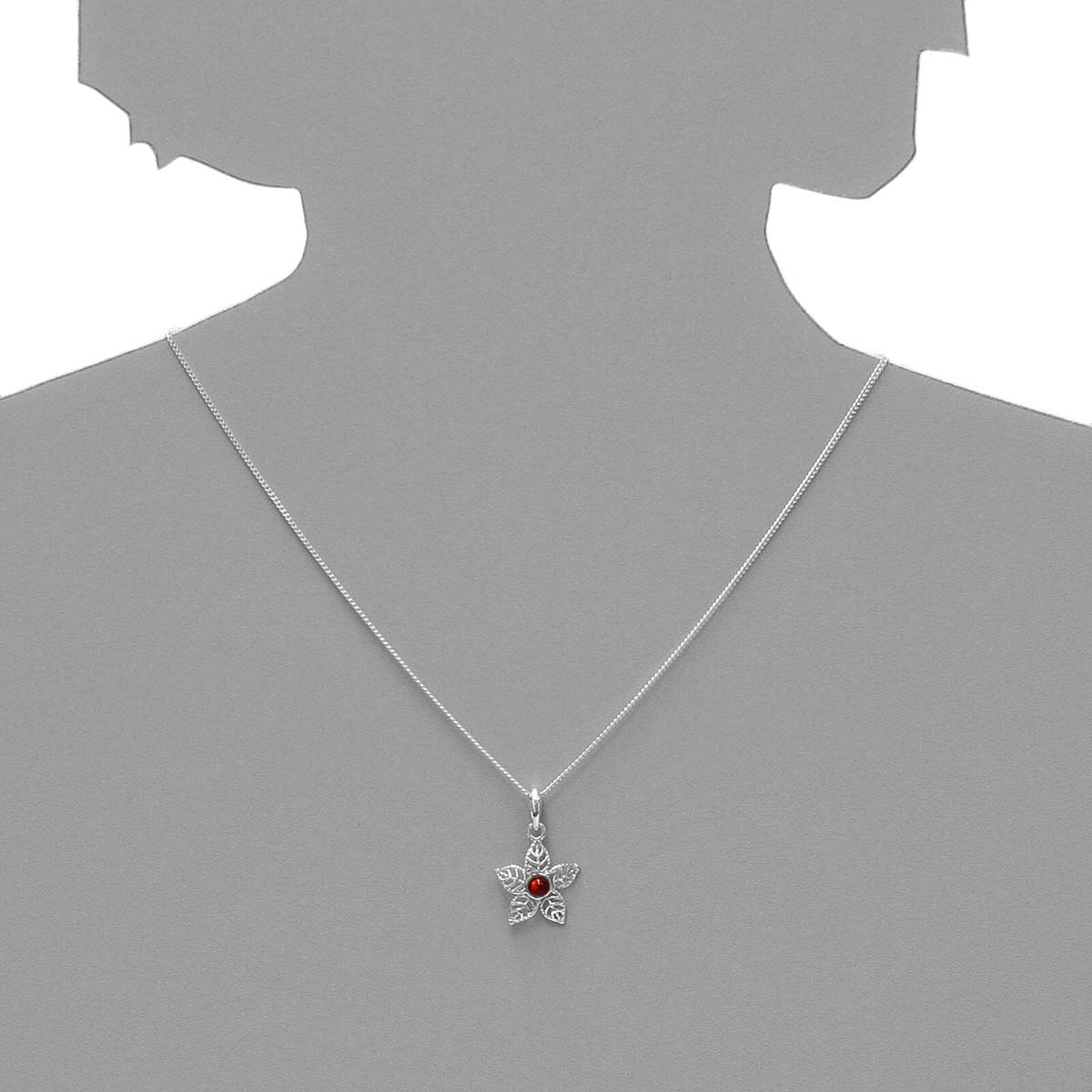 Kettenanhänger OSTSEE-SCHMUCK "Ostsee-Schmuck Anhänger Blüte Anhänger Blüte", weiß, Schmuckanhänger, Damen, 27x18mm, Silber 925 (Sterlingsilber), 1,5 g, Kettenanhänger