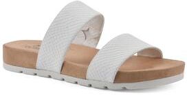 Women's Tahlie Flat Sandals by Cliffs in White Snake Print (Size 6 M)