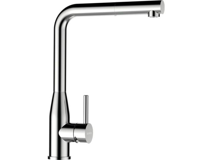 Küchenarmatur SCHOCK Keto , silber (edelstahl massiv), B:20,5cm H:32,5cm Ø:5cm, Edelstahl, Armaturen, Küchenarmatur, Hochdruck, ausziehbarer Auslauf, Rückflussverhinderer
